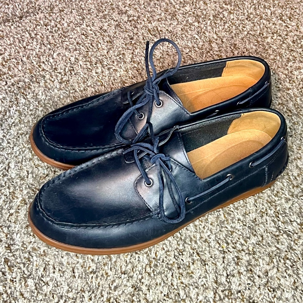 Navy Clarks Boat Shoes